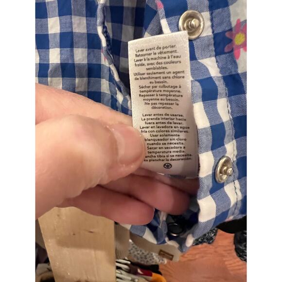 Carter’s 3M Blue Gingham Floral Cotton Romper - Picture 5 of 5